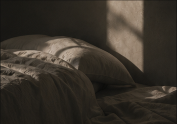 Soft bedding folds in dim evening light